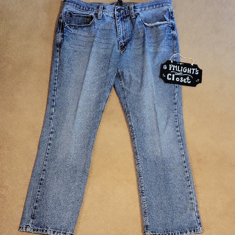 OP Slim Straight Jeans 36x30 Blue Medium Wash